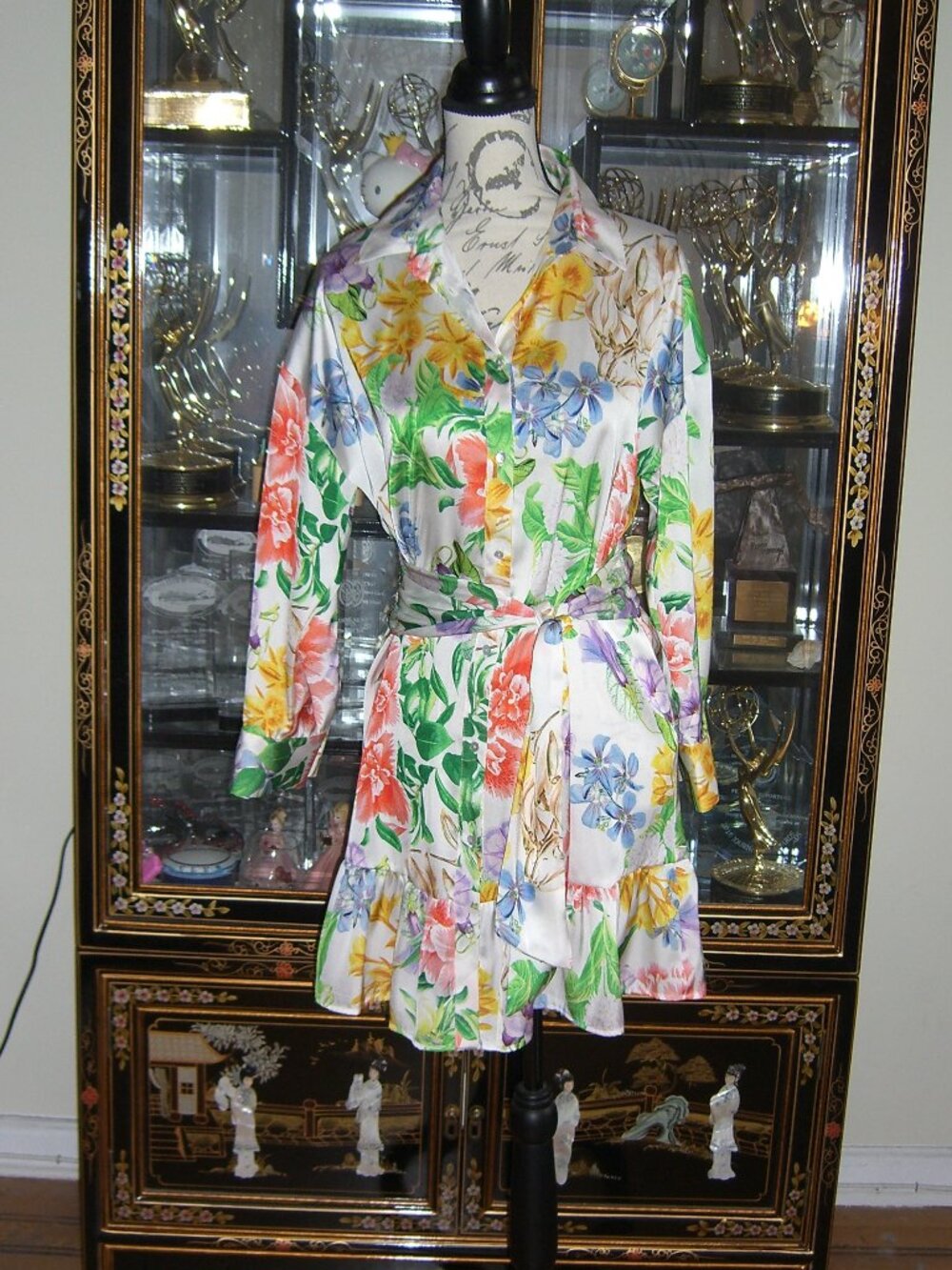 NWT ZARA FLORAL PRINT SATEEN SHIRT DRESS S